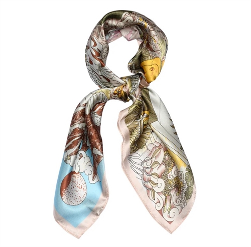 SNEAKY FOX ALEXA SILK SCARF CHERRY BLOSSOM
